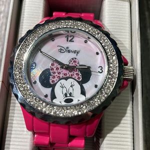 Bright, pink, Minnie mouse, Disney, watch